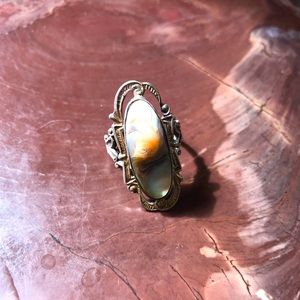 Abalone silver ring